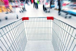 Photo of an empty shopping trolley