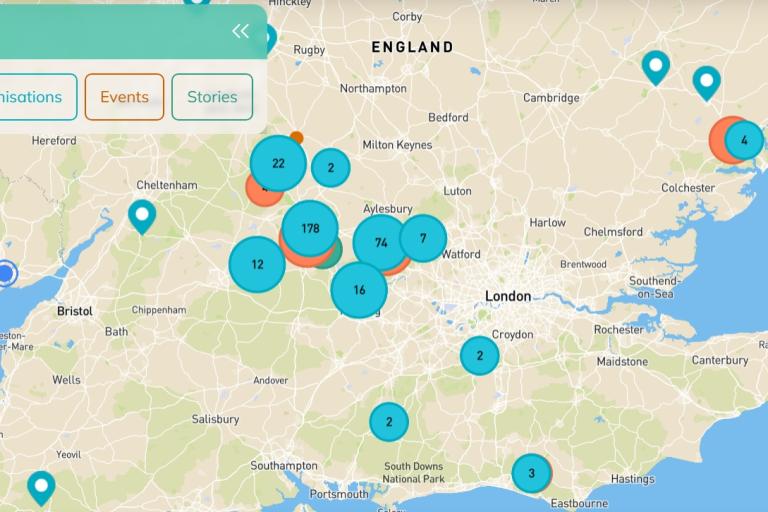 A screenshot of the Mycelium Map.