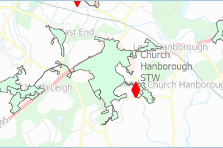 A map of Hanborough.