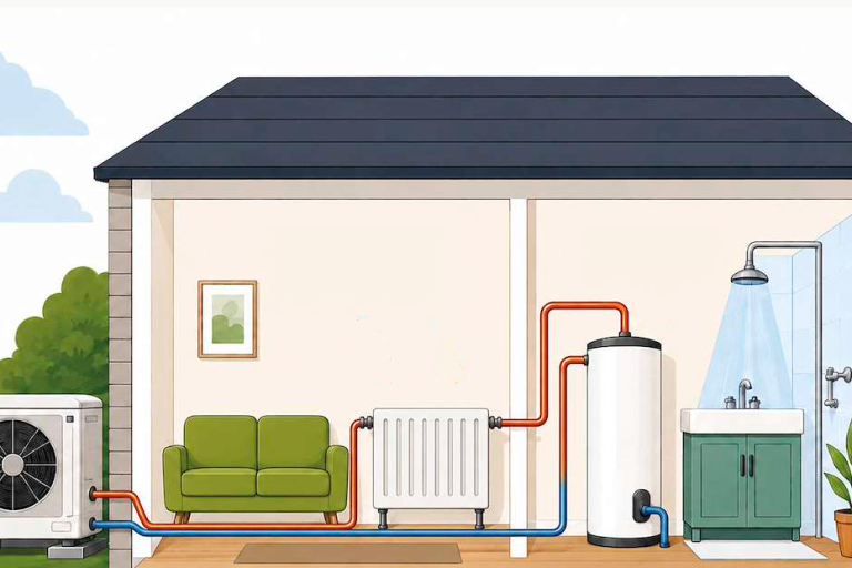 Diagram of an air source heat pump